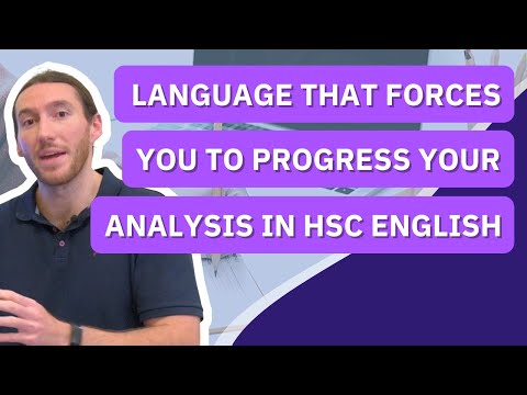 What language helps you progress analysis in HSC English?